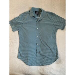 Bonobos Tailored Fit Short Sleeve Button-Down Shirt Aqua Medium Short